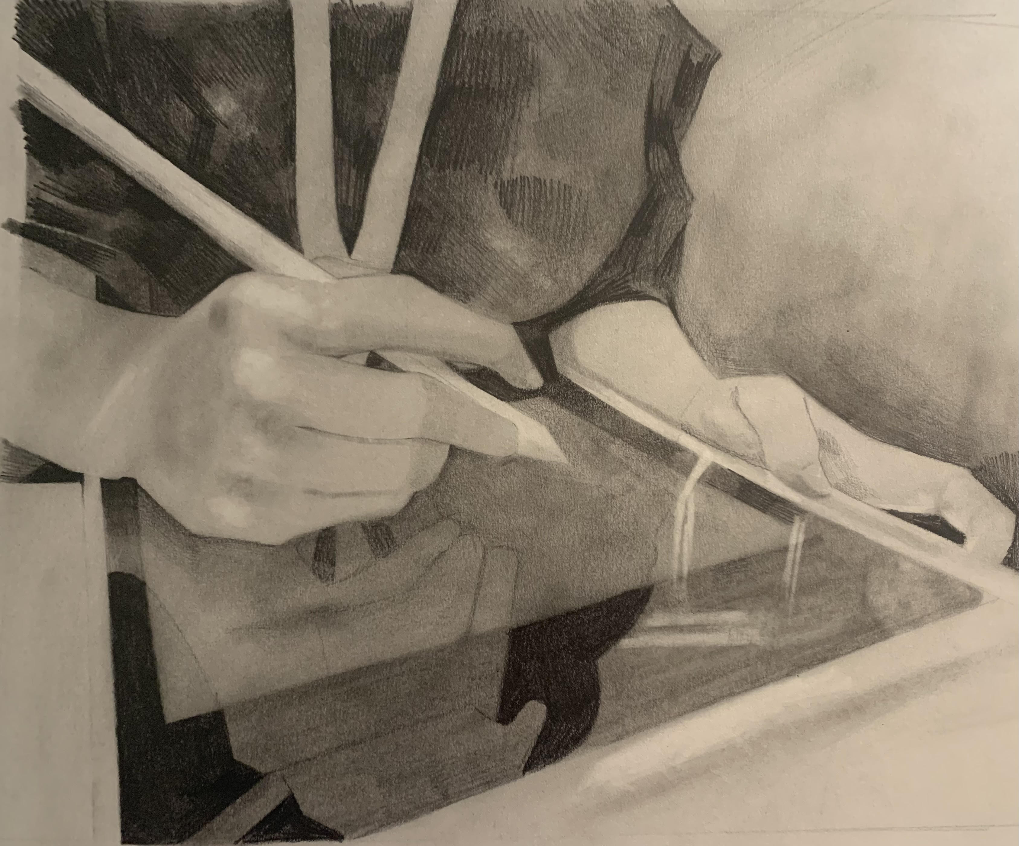 Regan Baker  / Regan Baker Final Drawing graphite 14 x 11, Fall semester 2023, The most important value to me is altruism, which is something I try to embody by doing nice things for others. I struggle with finding the 'right' words to say to others, so I'll draw them t