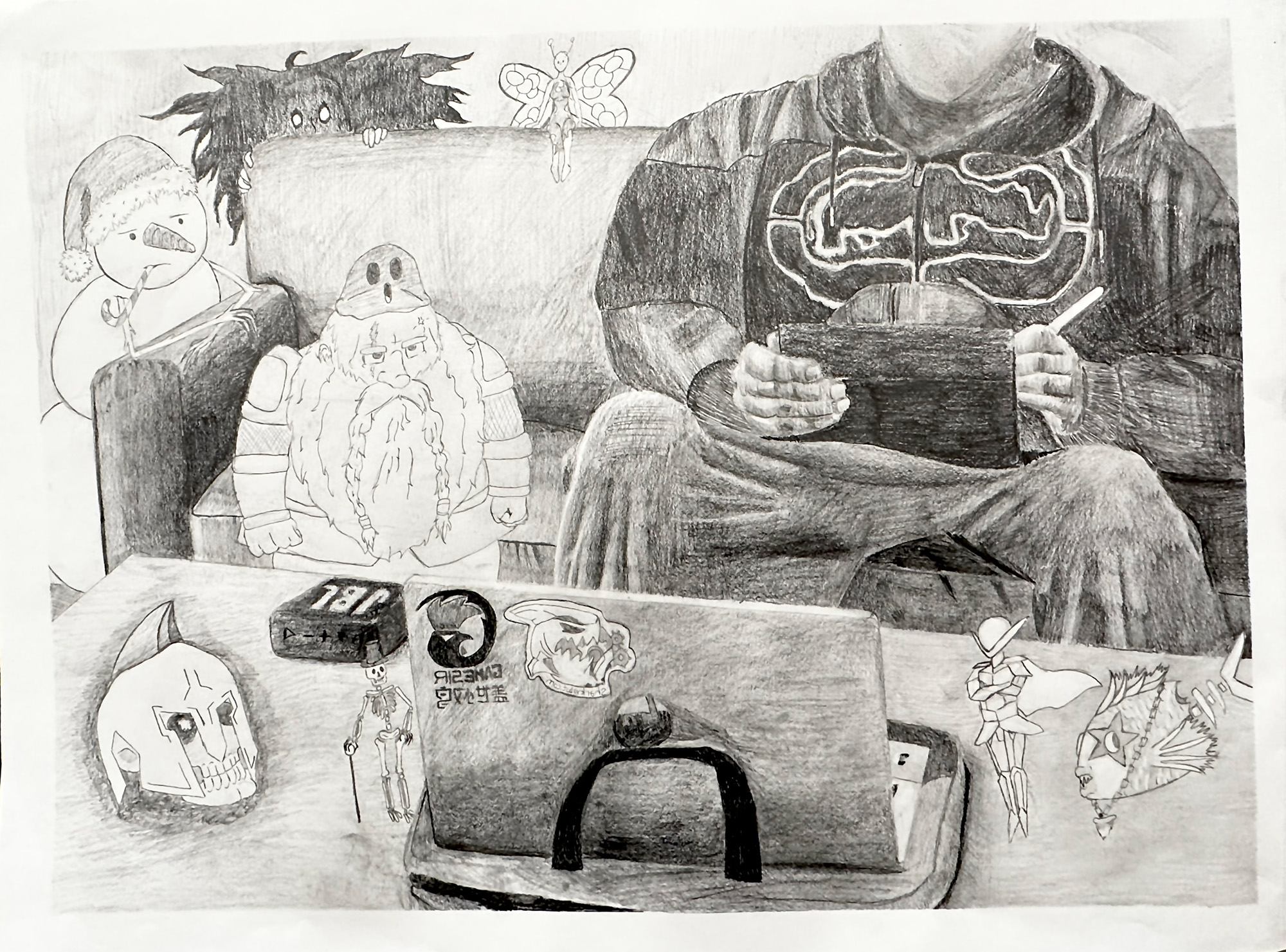 John Thomas / John Thomas, Self-directed Still Life, 18x24", pencil on paper