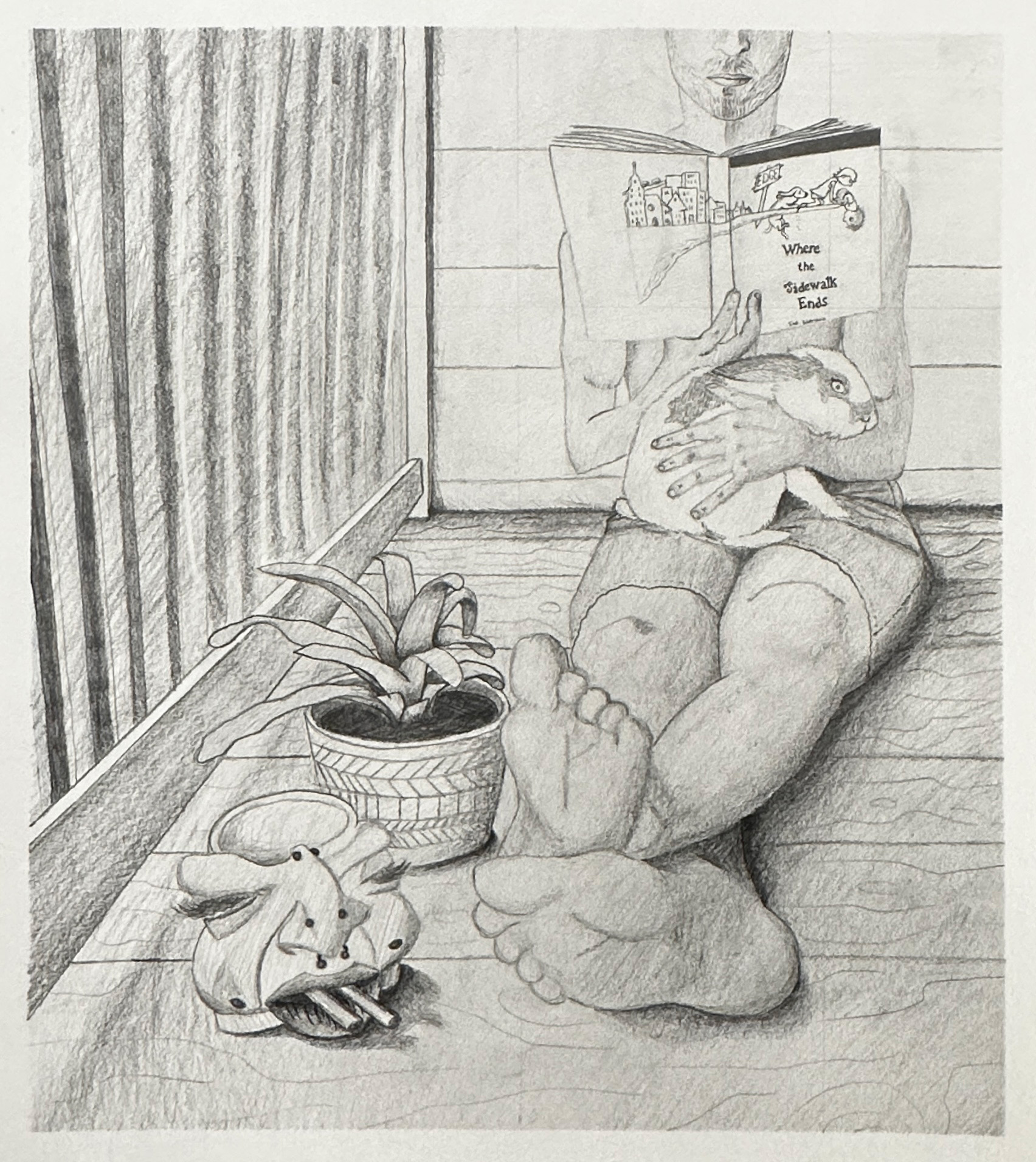 Aviva Pechenik / Aviva Pechenik, Capstone Project (still life, perspective, language, half figure, personal symbol), 24x18", pencil on paper
