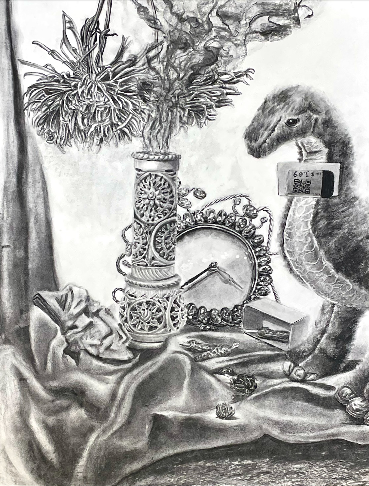 Ning Sun / Ning Sun - Memento Mori - 24x18 Charcoal 2023