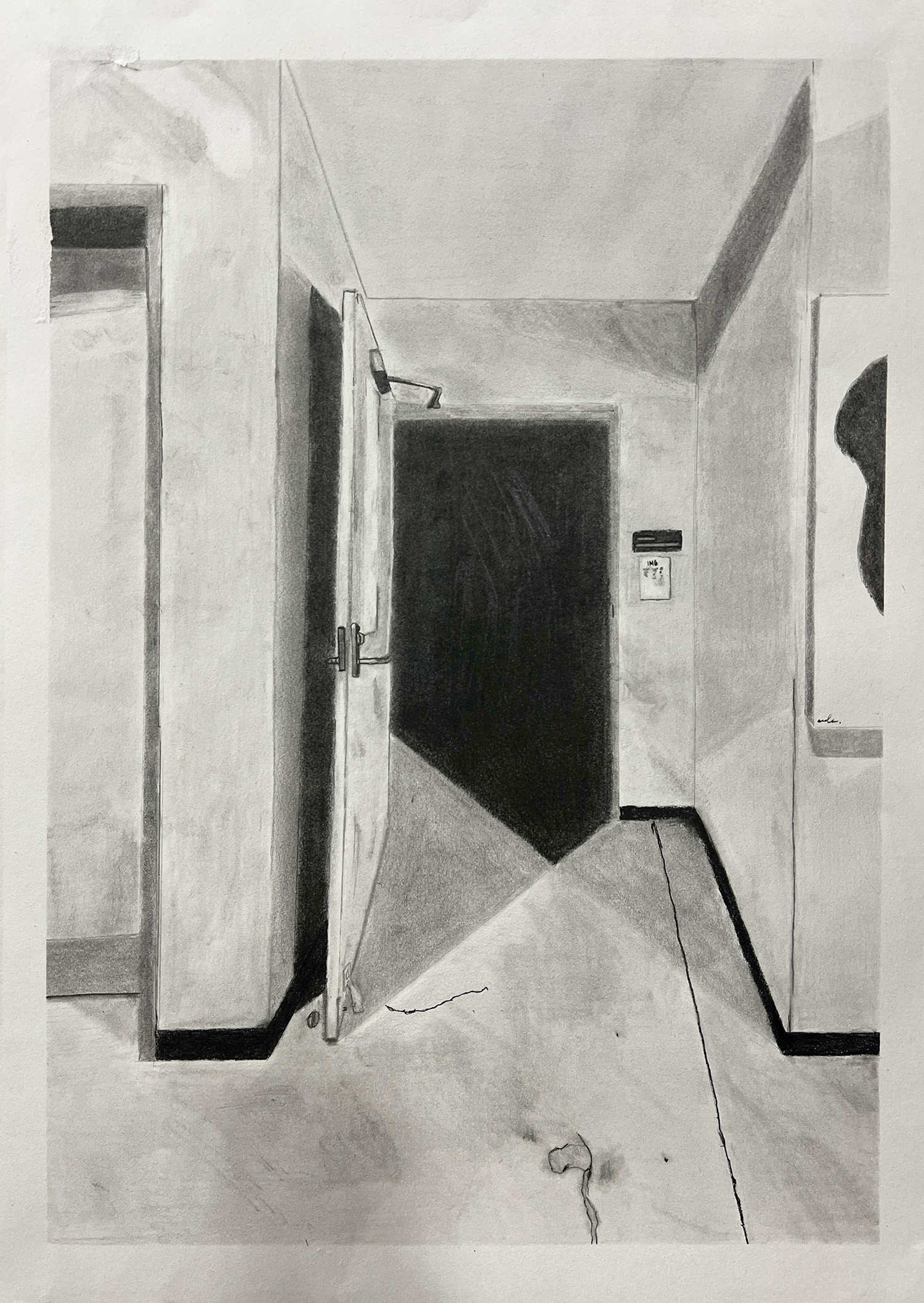 Cade Payne / Cade Payne, Perspective, 24x18", pencil and charcoal on paper