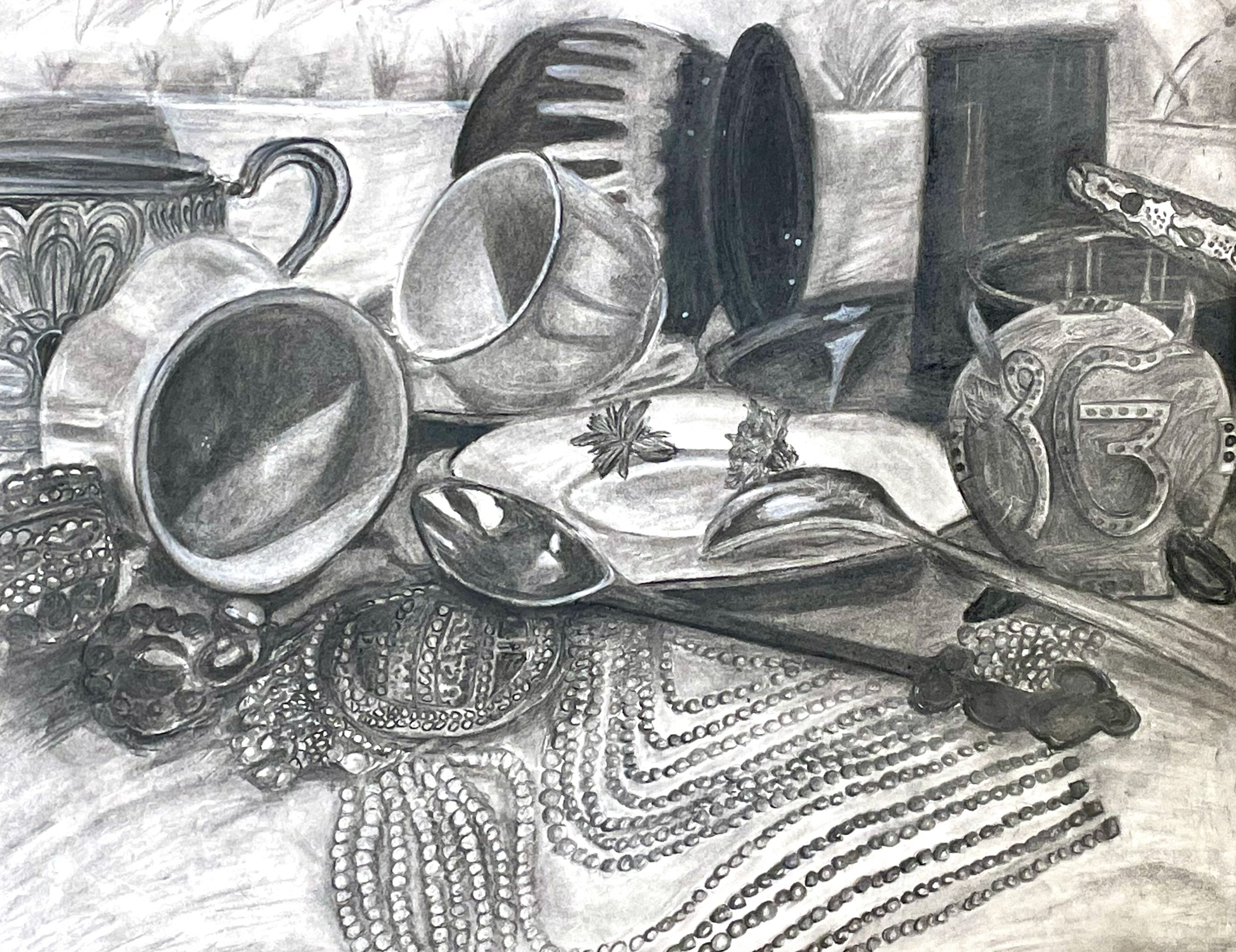 Aman Kaur / Aman Kaur - Vanitas - 18x24 Charcoal 2023