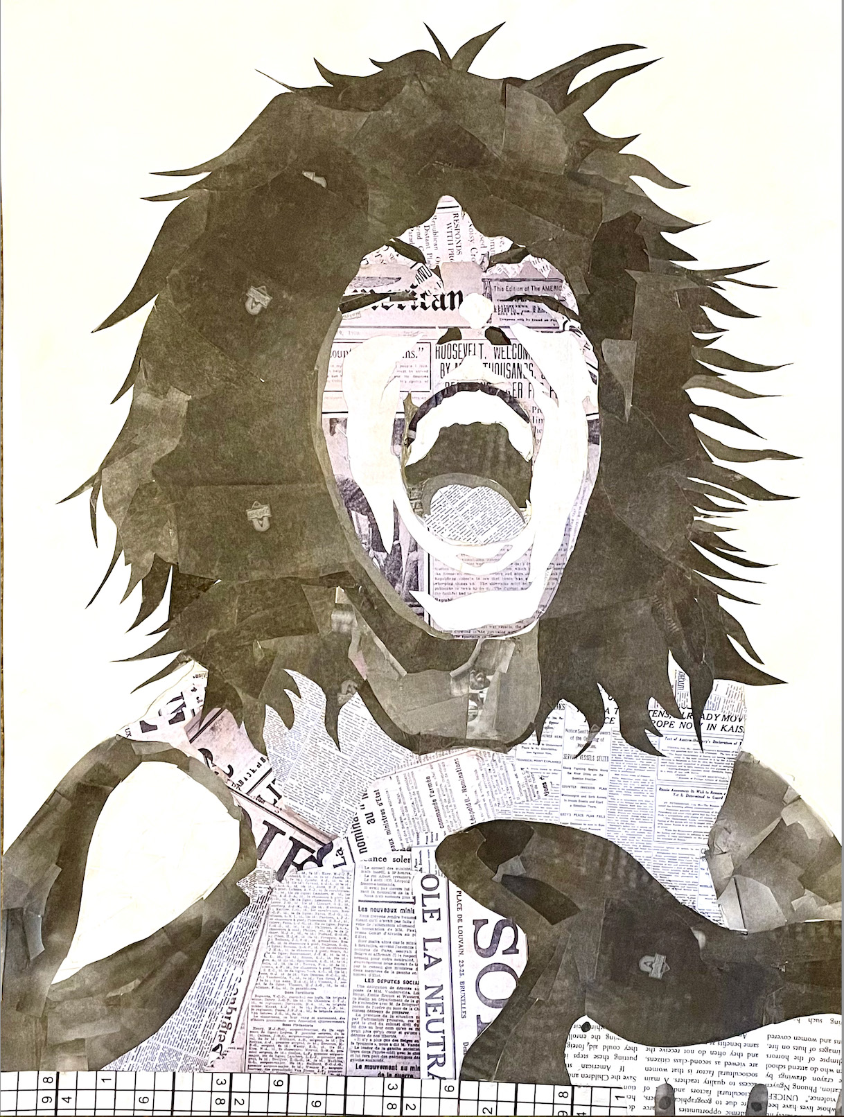 Nikki Smith / Nikki Smith - Newspaper Self-Portrait - 24x18 Collage 2023