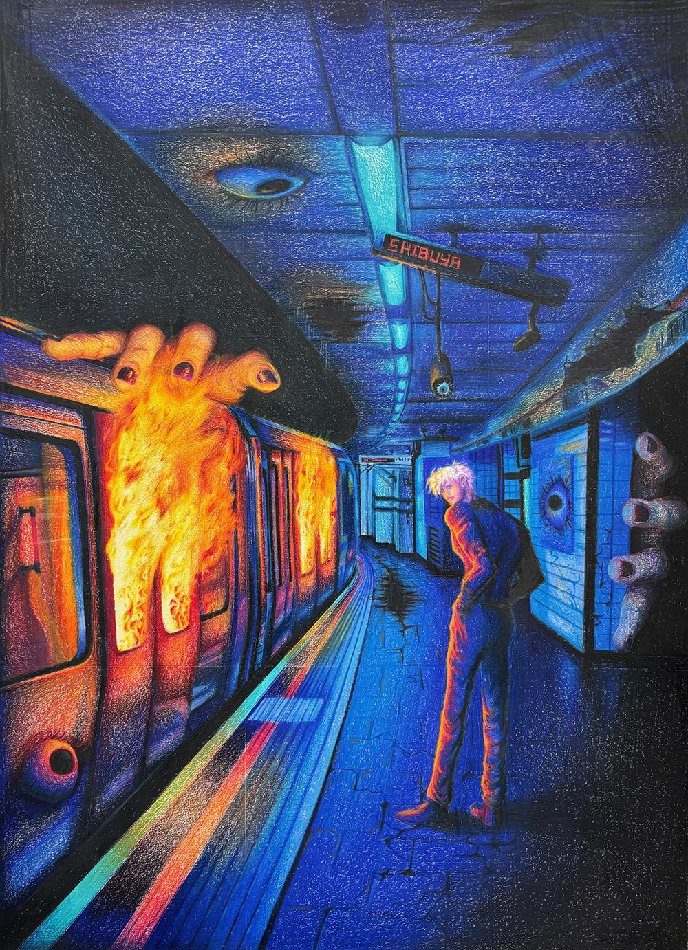 Ethan Owen / Ethan Owen, Untitled, 24” x 18”, Color pencil, 2023