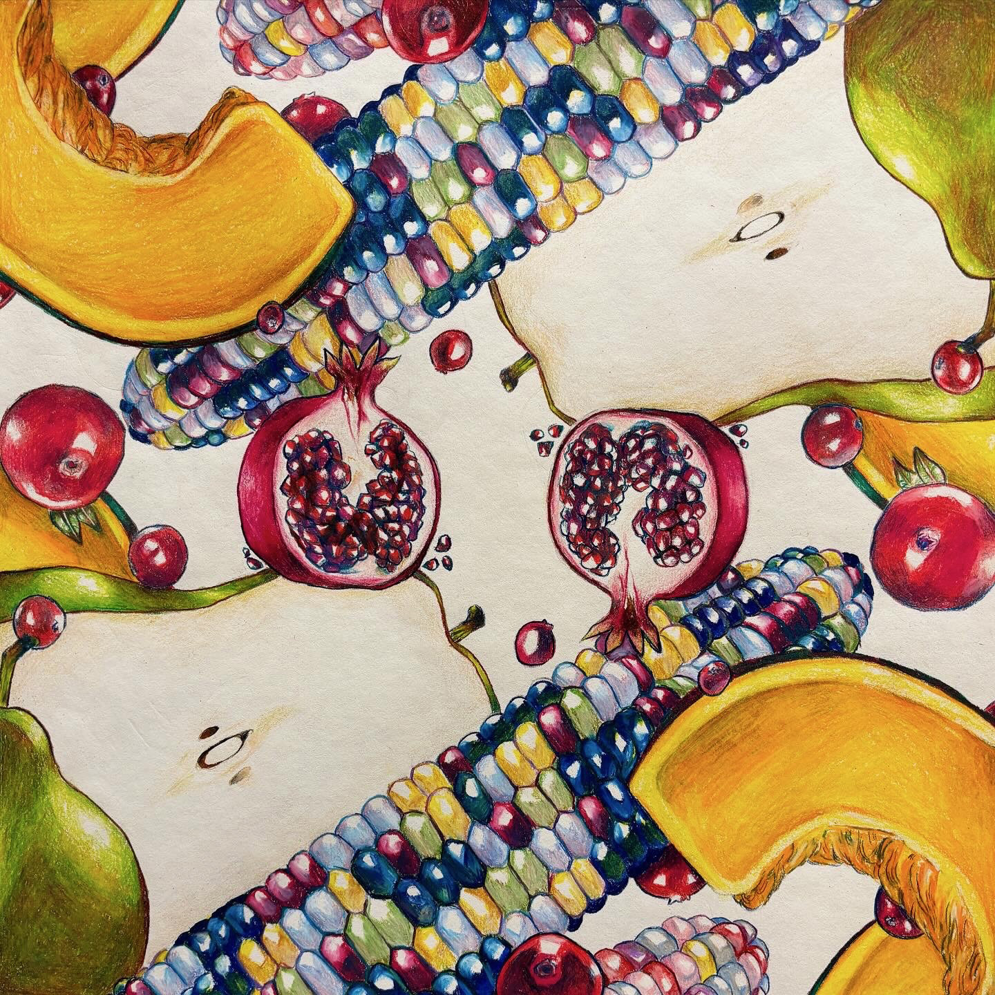 Nate Broward / Nate Broward, Untitled, 14” x 14”, Color pencil, 2023