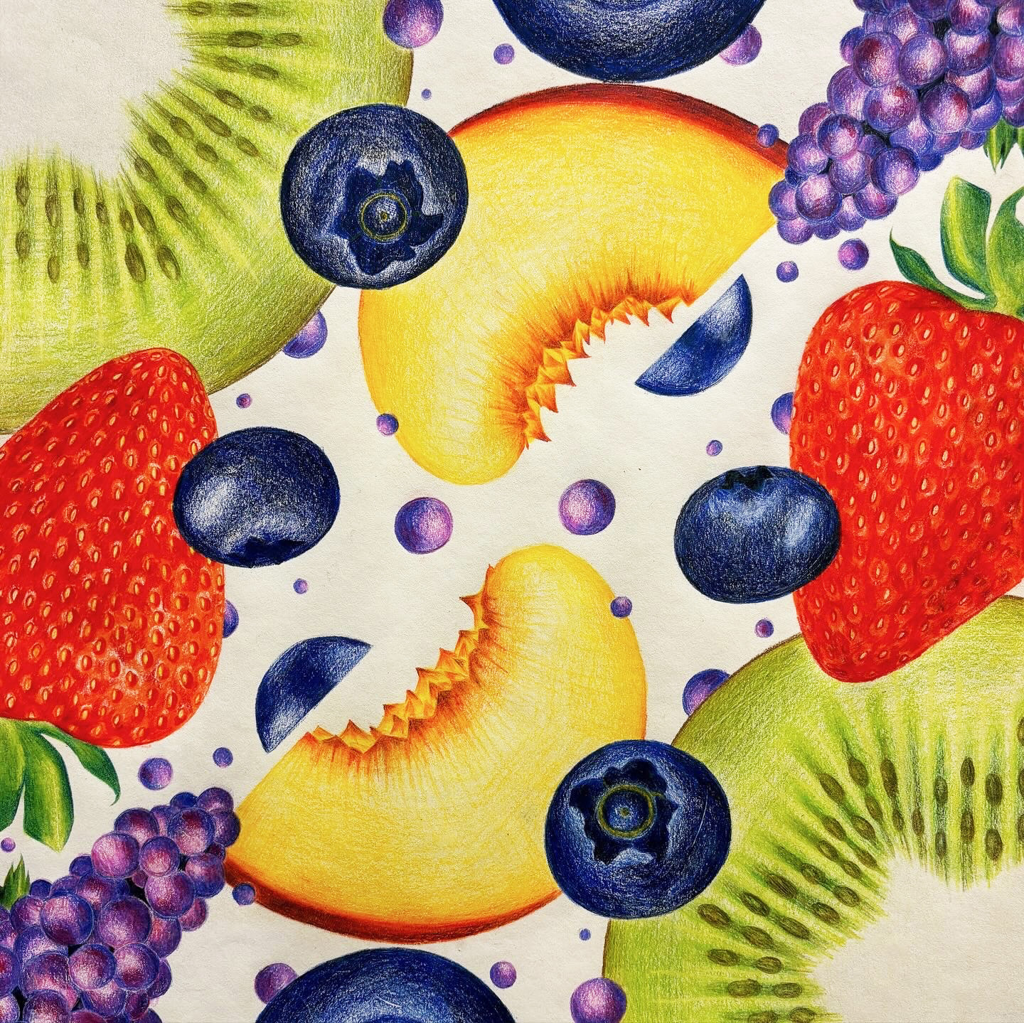 Reagan Jowers / Reagan Jowers, Untitled, 14” x 14”, Color pencil, 2023