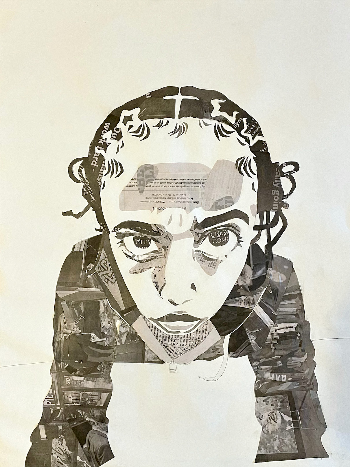 Asia Robinson / Asia Robinson - Newspaper Self-Portrait - 24x18 Collage 2023