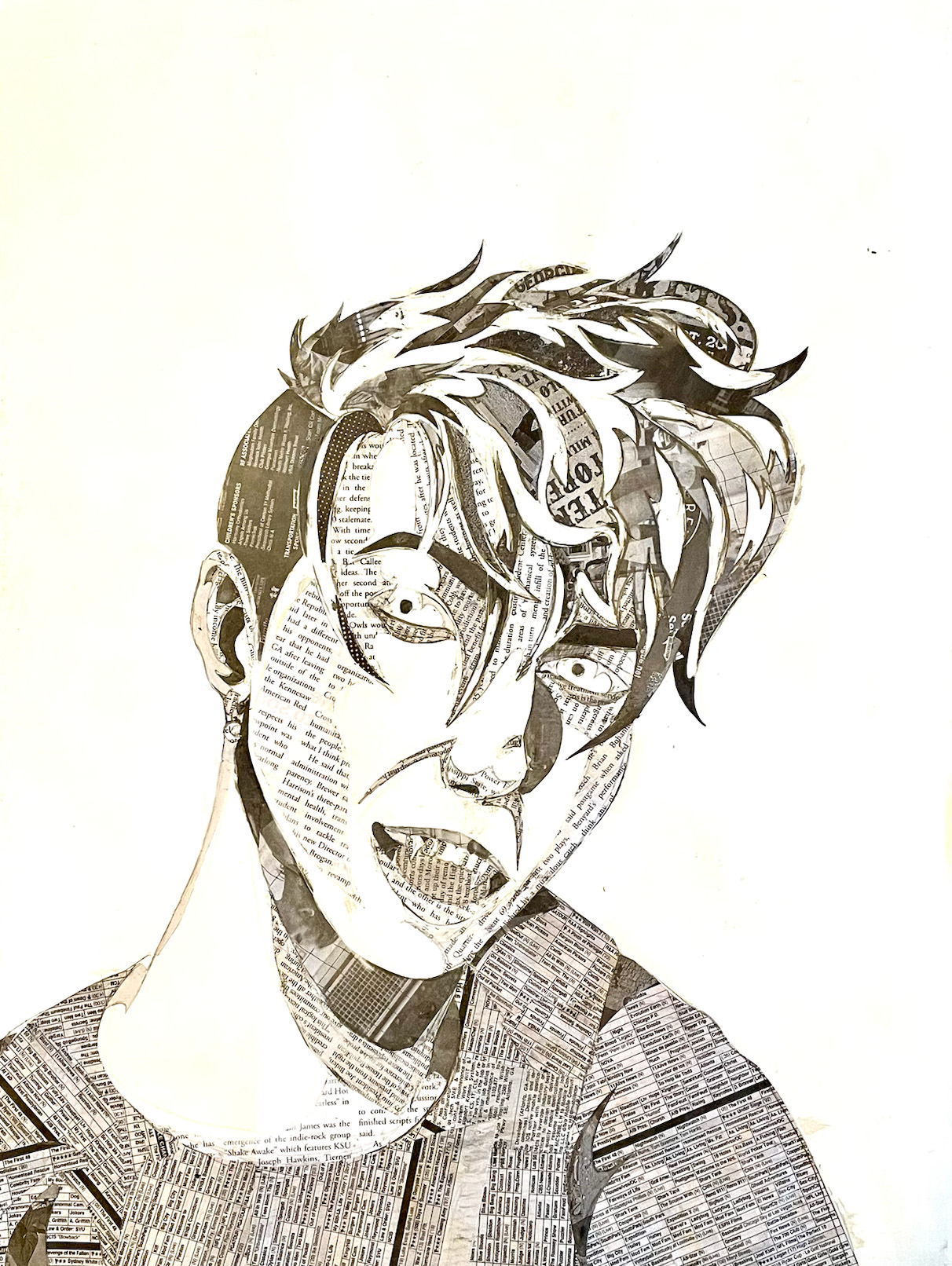 Nyx Eley / Nyx Eley - Newspaper Self-Portrait - 24x18 Collage 2023