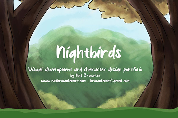 Nightbirds / A visual development portfolio of my original story pitch idea for an animated series. Created in Photoshop and Clip Studio Paint.