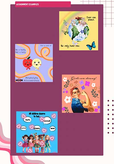  / Screengrab from my project website, shows project examples at the end of Lesson 3
