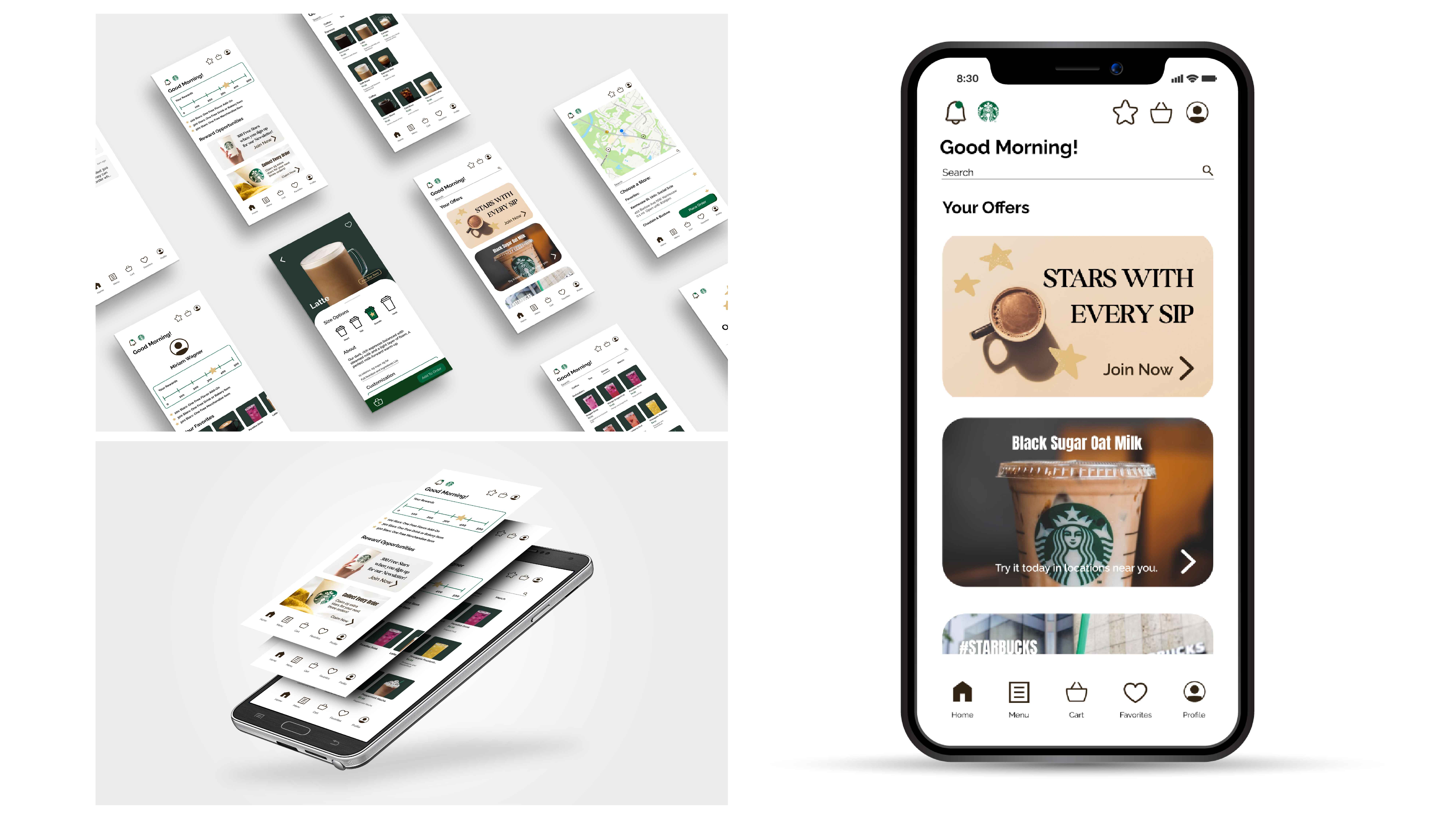Miriam Wagner, "Starbucks App Redesign,"App”, 2023 / Miriam Wagner, "Starbucks App Redesign,"App”, 2023
