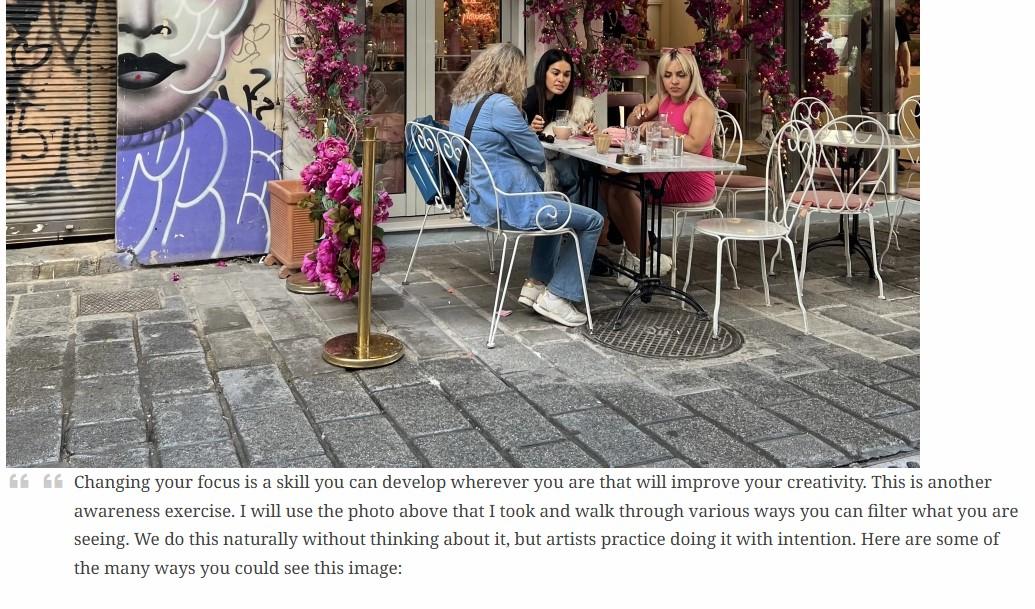  / Practicing seeing the world as an artist