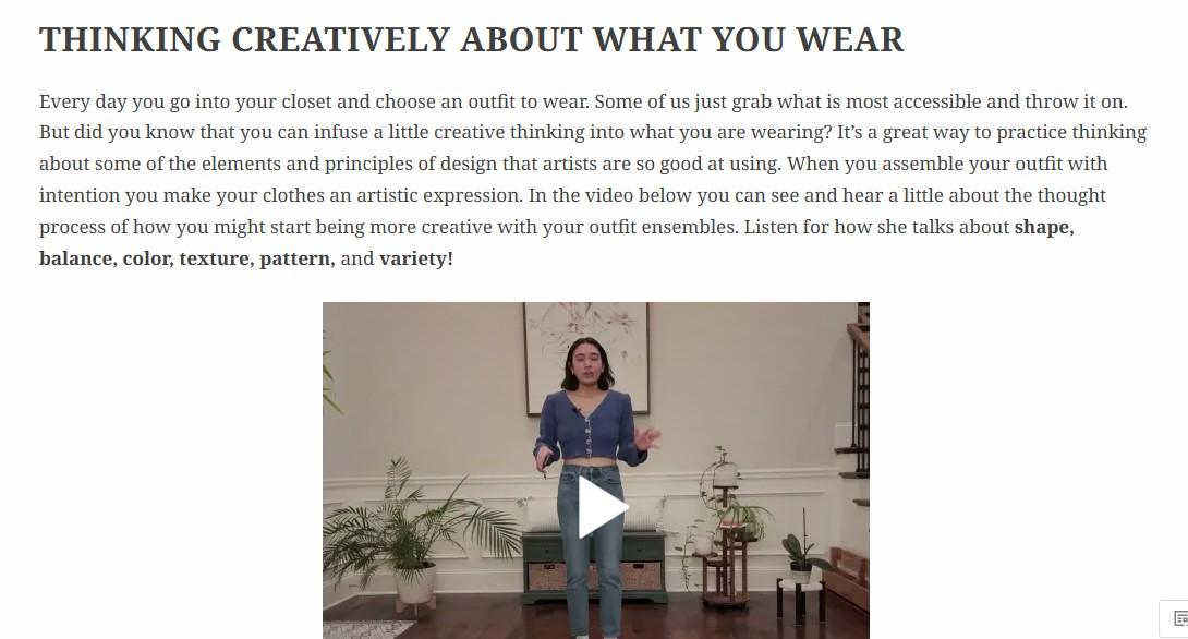  / Thinking about what you wear