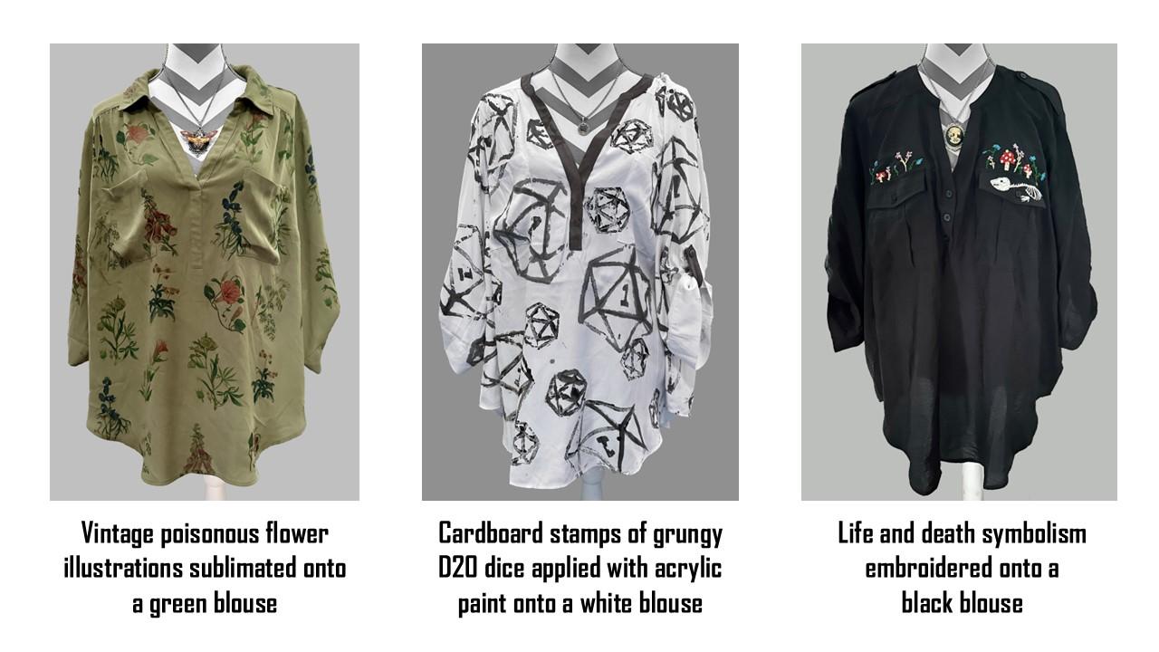  / I experimented with 3 techniques to make my own professional punk/nerd/goth clothing