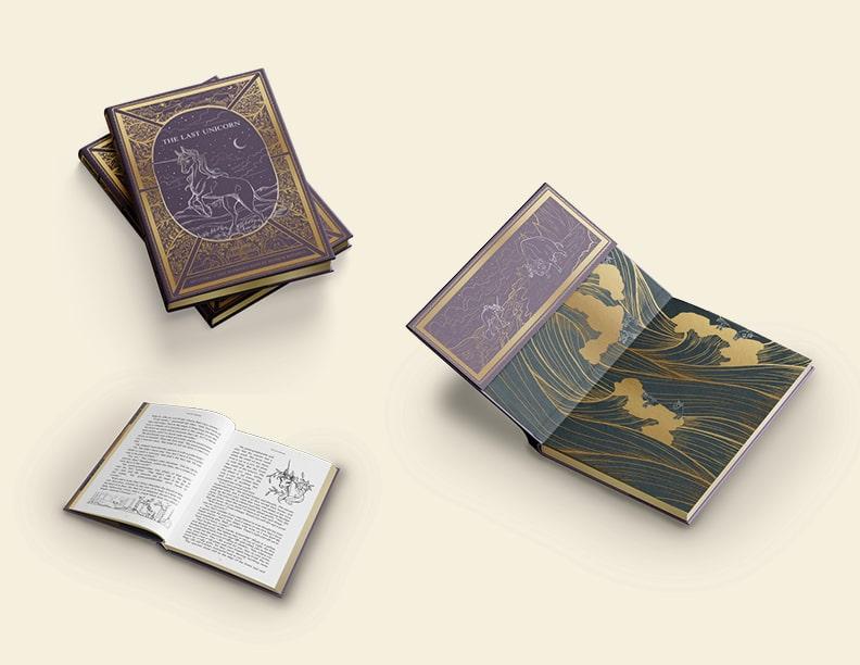  / I wanted to create an elegant design for The Last Unicorn. One of my main goals for this project was to create something that would be viewed as a collector's edition, because there are elements in my design that could be considered spoilers for both the book and the movie. 
