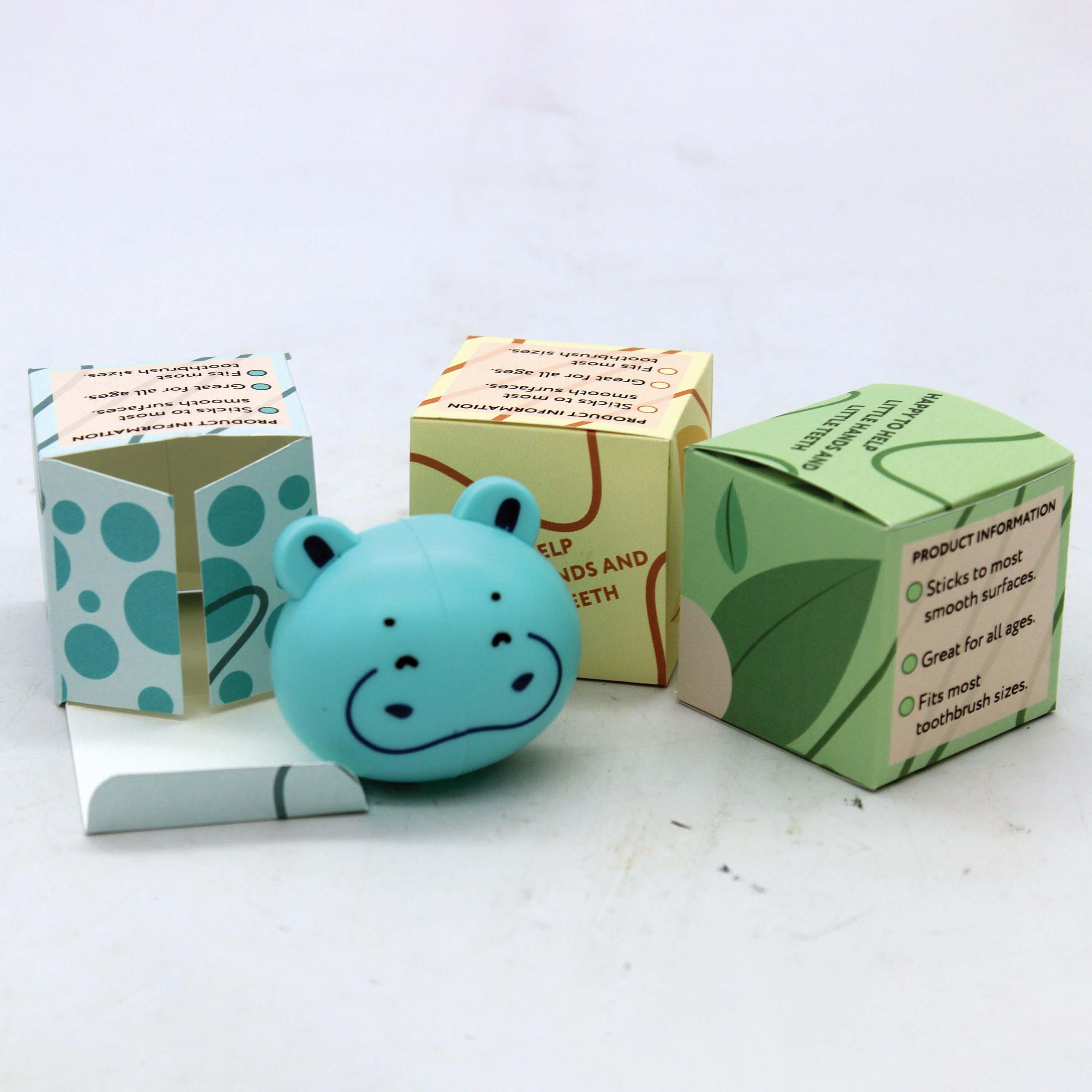  / "Tiny Pearls," logo and packaging design, 2 x 2 x 2 inches print packaging, 2025. This packaging provides a safe and colorful container for toothbrush holders targeting small children and their parents. 