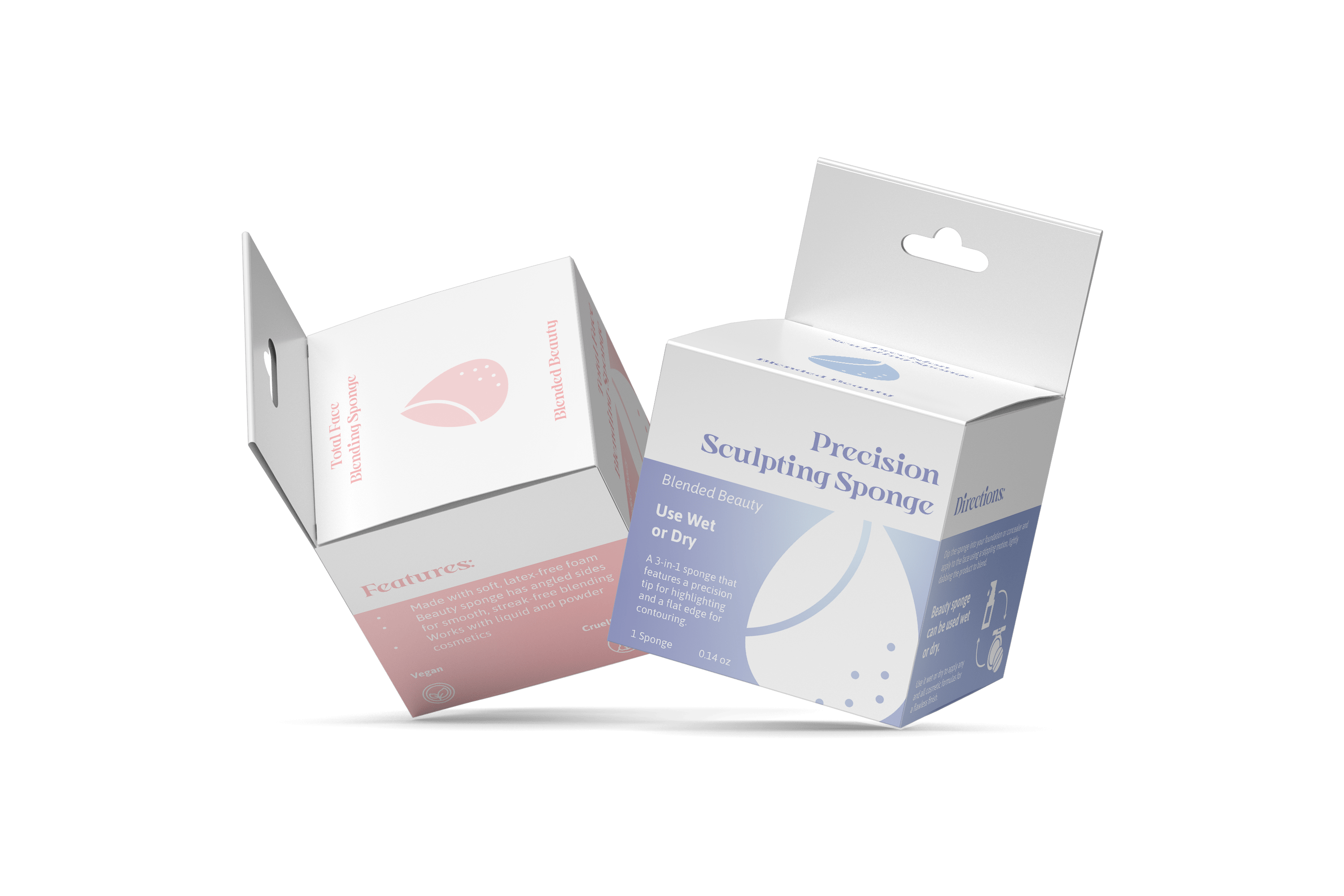  / This trio of cube packages was designed for a series of beauty blender products. 