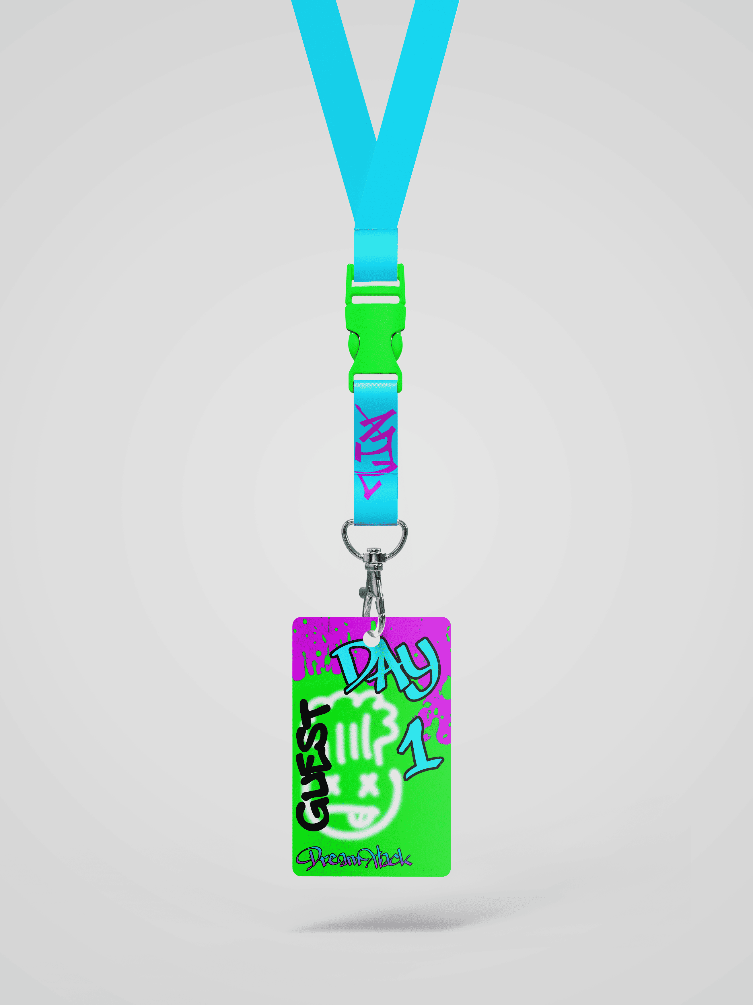  / Front side of redesigned DreamHack Lanyard 