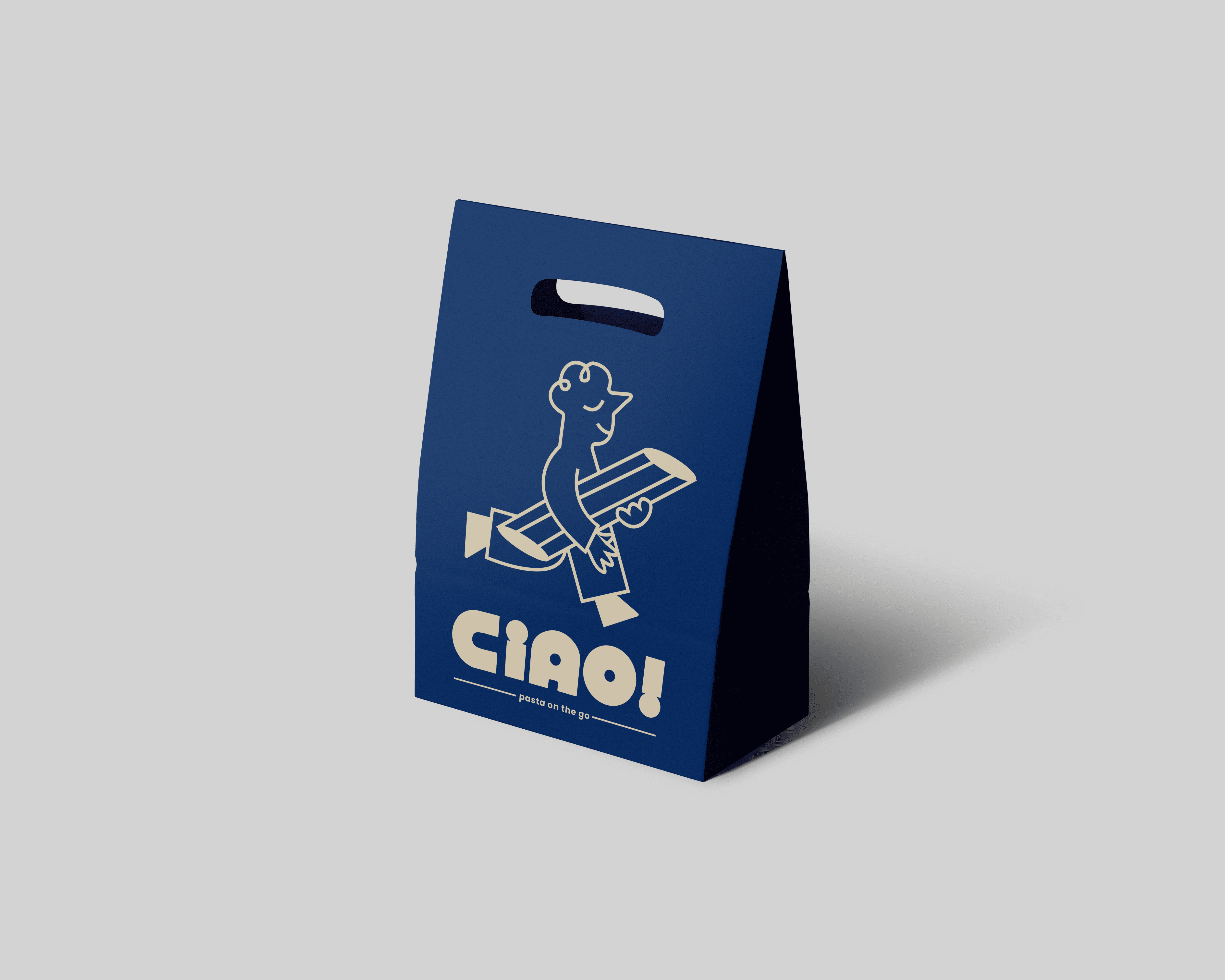  / Branding and visual identity development for Ciao!. A modern, vibrant take on fast-casual dining. I crafted a complete system; from logo to packaging, that highlights the simplicity and homestyle ingredients of their gourmet, ready-to-go pasta meals. 