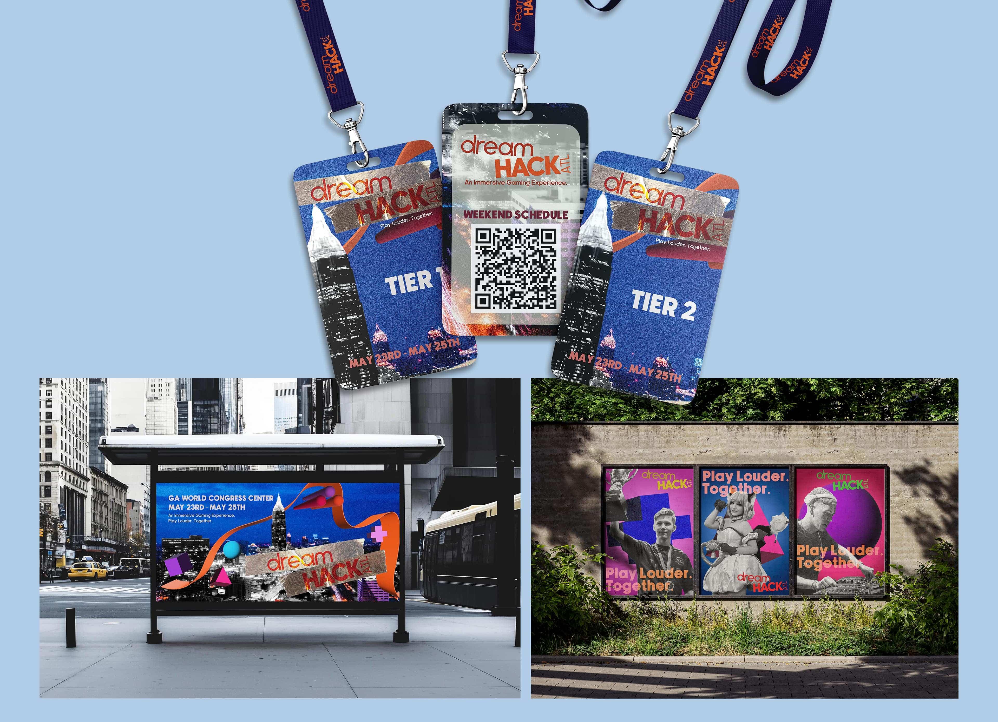  / DreamHack ATL Redesign, Publication Design, 2025. I reimagined the visual identity for DreamHack Atlanta, using bold typography, energetic colors, and dynamic graphics to capture the excitement of gaming and esports. The redesign creates a cohesive, engaging brand experience for attendees. 