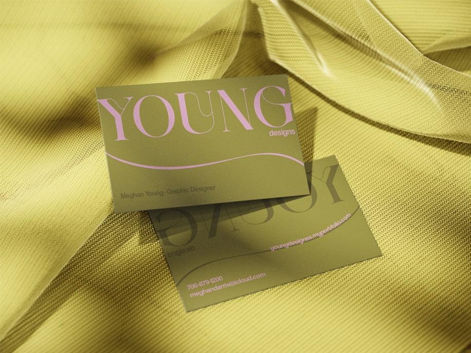  / Business Card, business card design, 2 × 3.5 inches print, 2025. This business card design was created for my personal brand. 