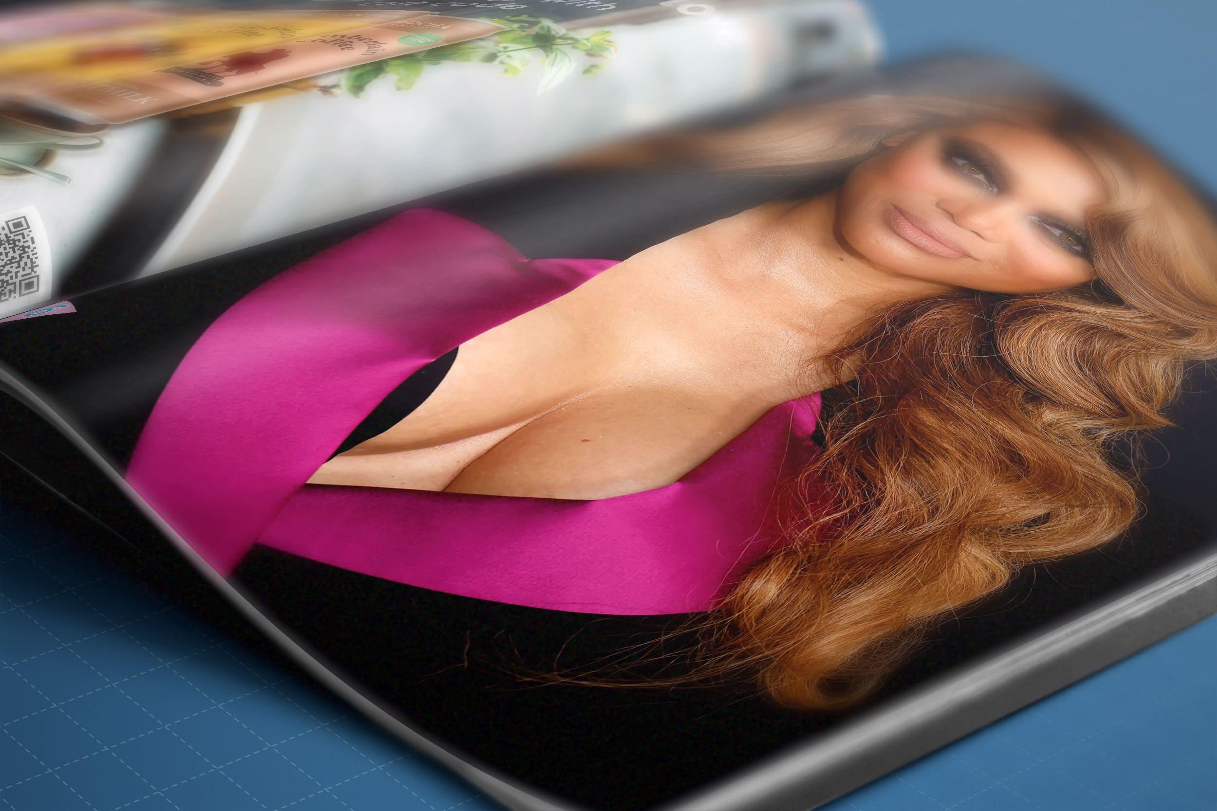  / A mockup of the magazine that I made in my Publication Design class that has a closer view. There is also a bit of an ad for a coffee company called Chamberlain Coffee that I made in the same class for that same magazine on the left page. 