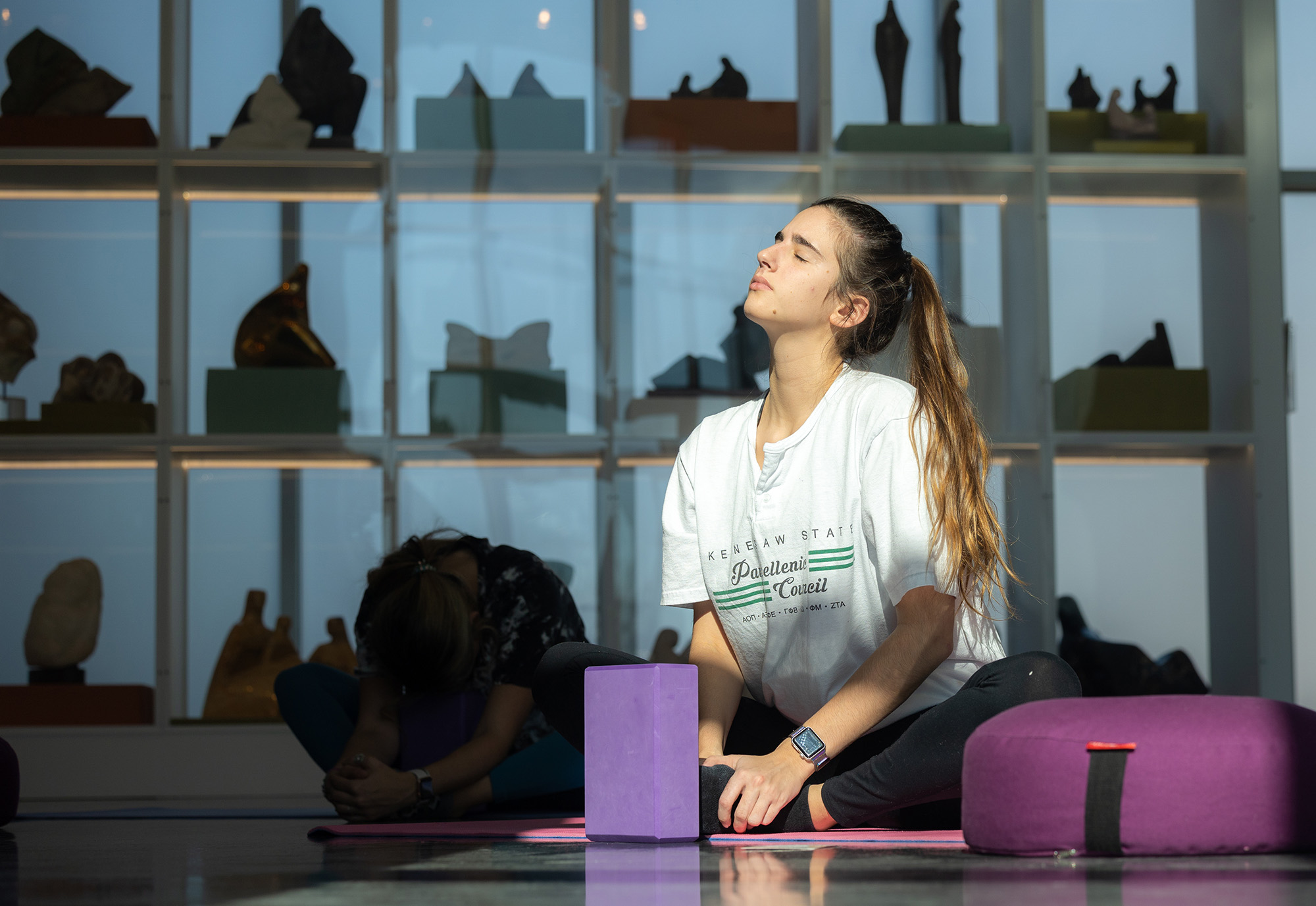 image of woman breathing