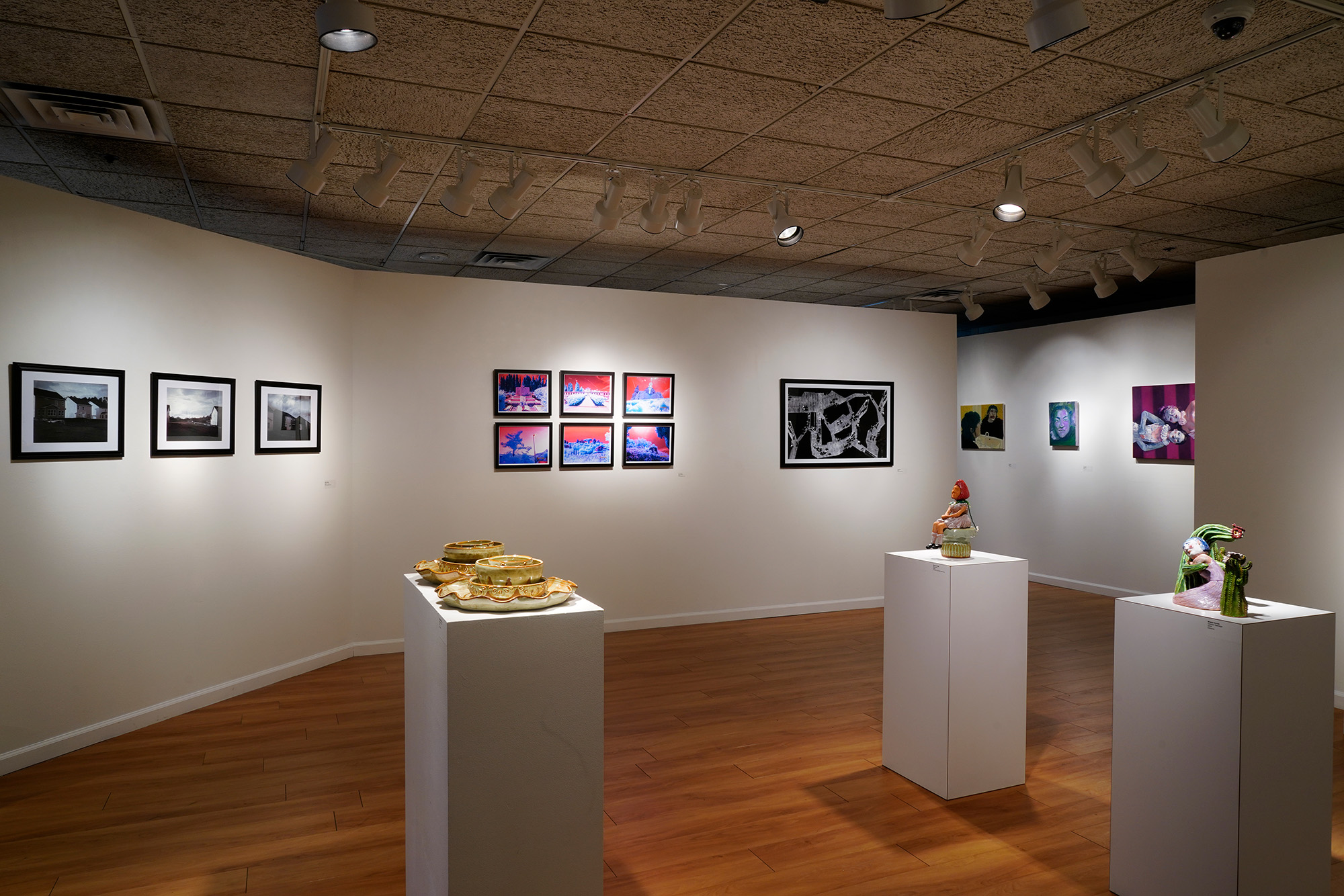 installation image of art in a gallery setting
