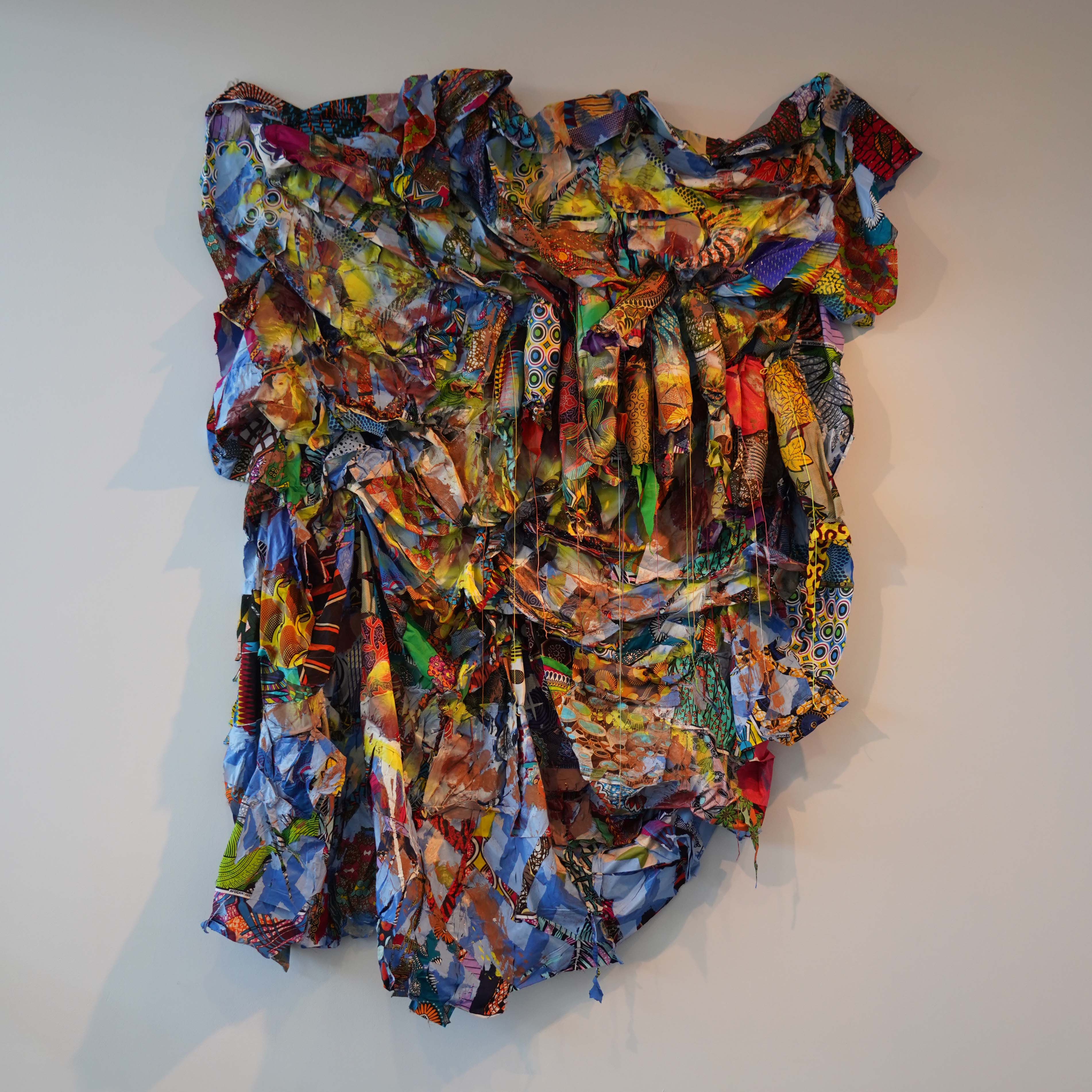 colorful draping Jamele Wright fabric artwork