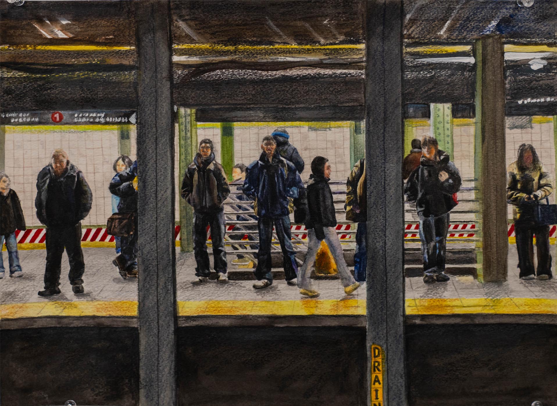 drawing of subway platform