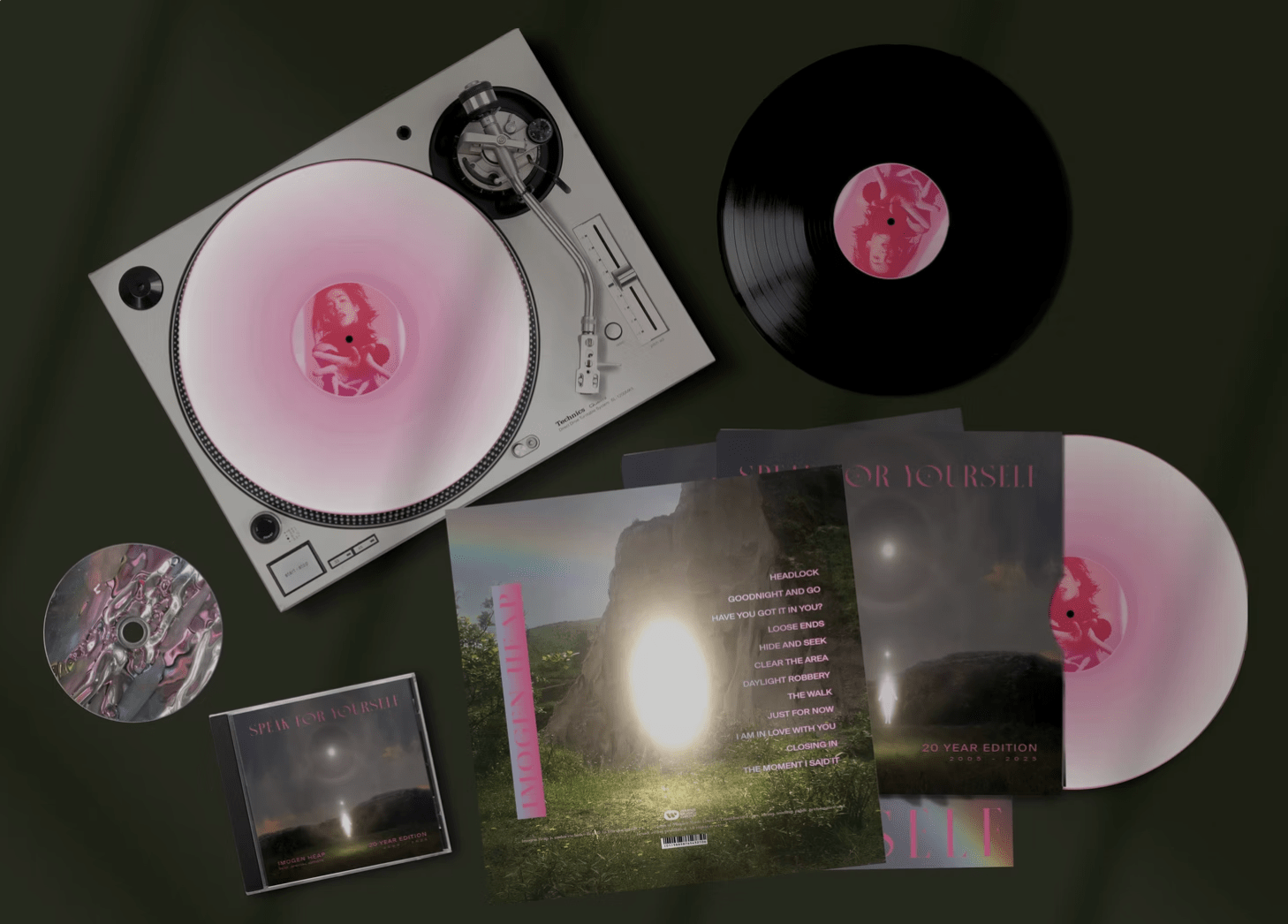 pink and black record album redesign concept art