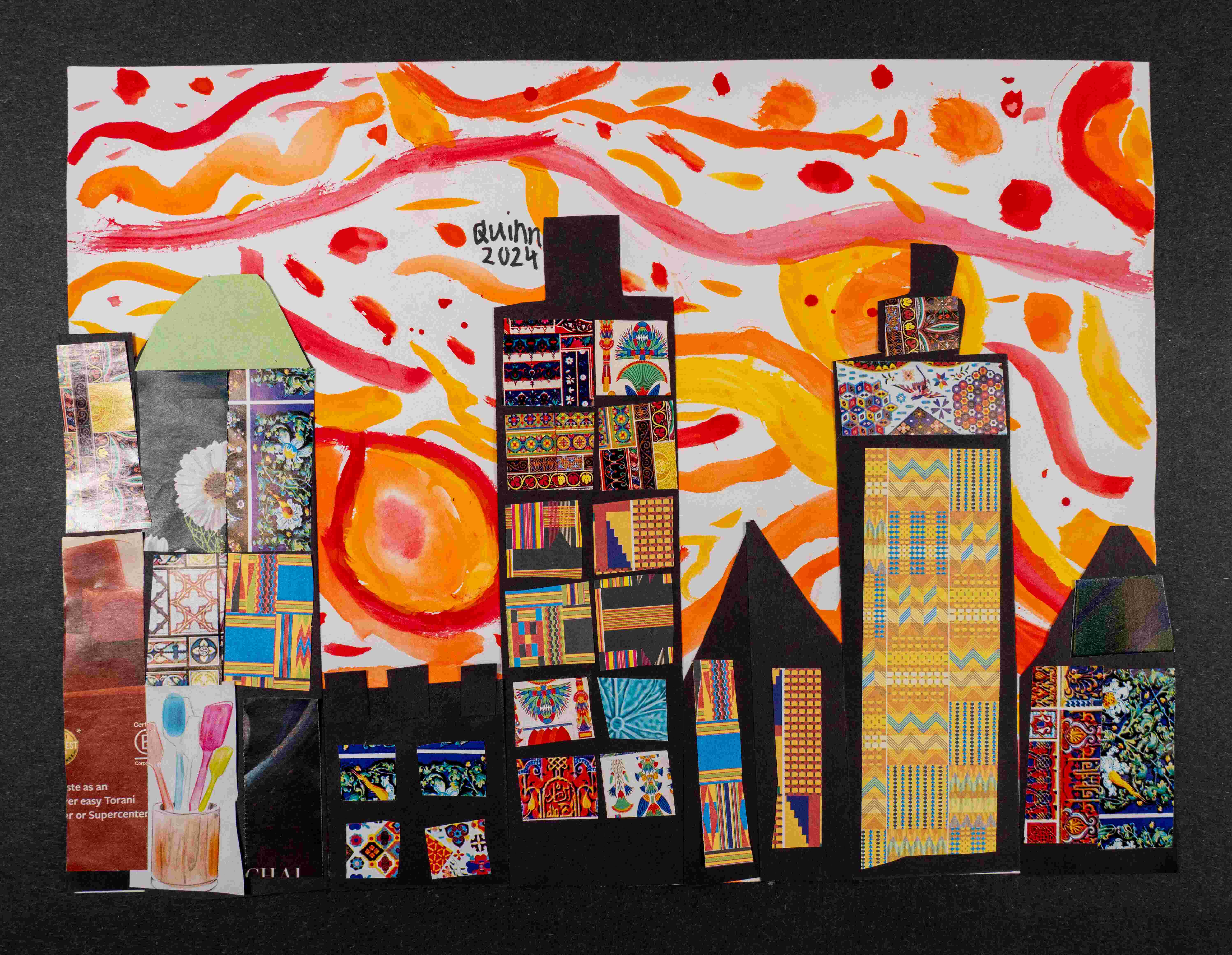 colorful city drawing