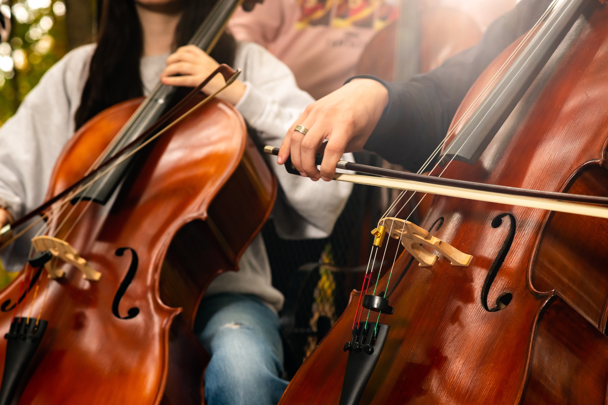 string player on stage 