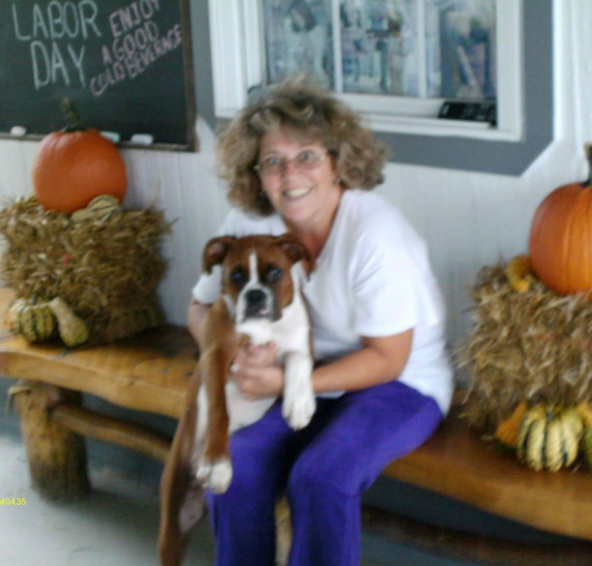 image of aunt tori with dog jack 