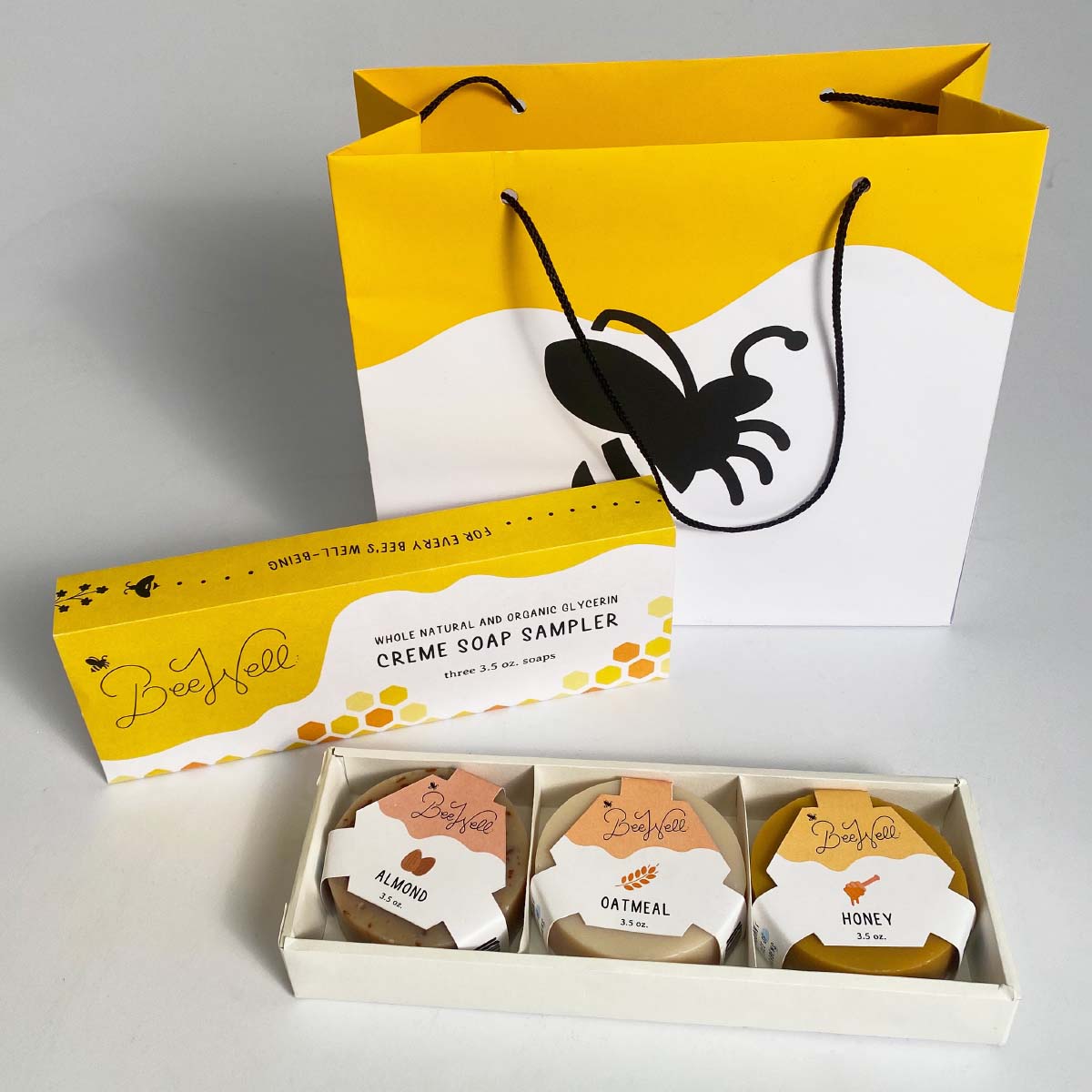 bee branded soap packaging