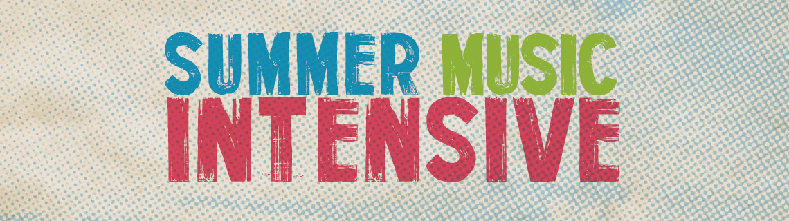 summer music intensive in corrosive typeface