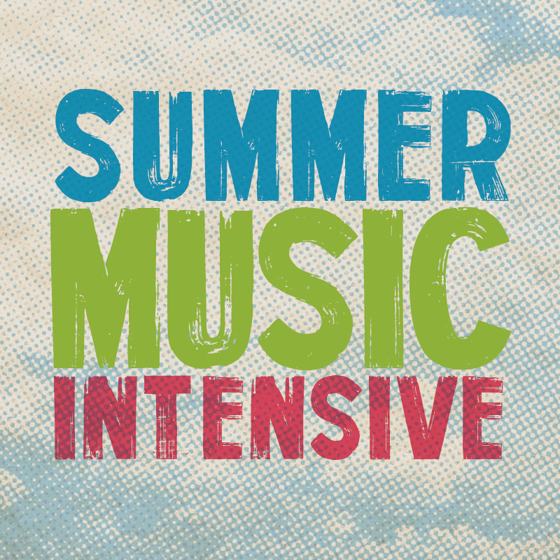 summer music intensive in corrosive typeface