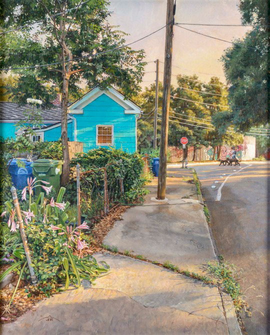 Joe Remillard painting of Atlanta's Cabbagetown