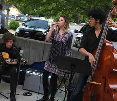 Kristin Houston sings with jazz band