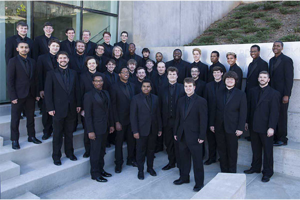 Men's Ensemble singing on stage