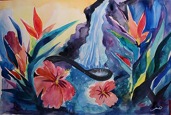 image of colorful waterfall