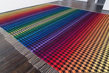 colorful houndstooth rug