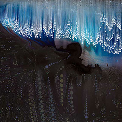 detail of contemporary artist Barbara Takenaga abstract painting 
