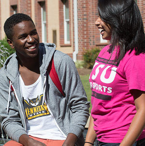 students on campus