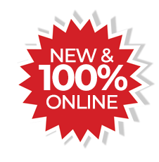 New & 100% Online badge