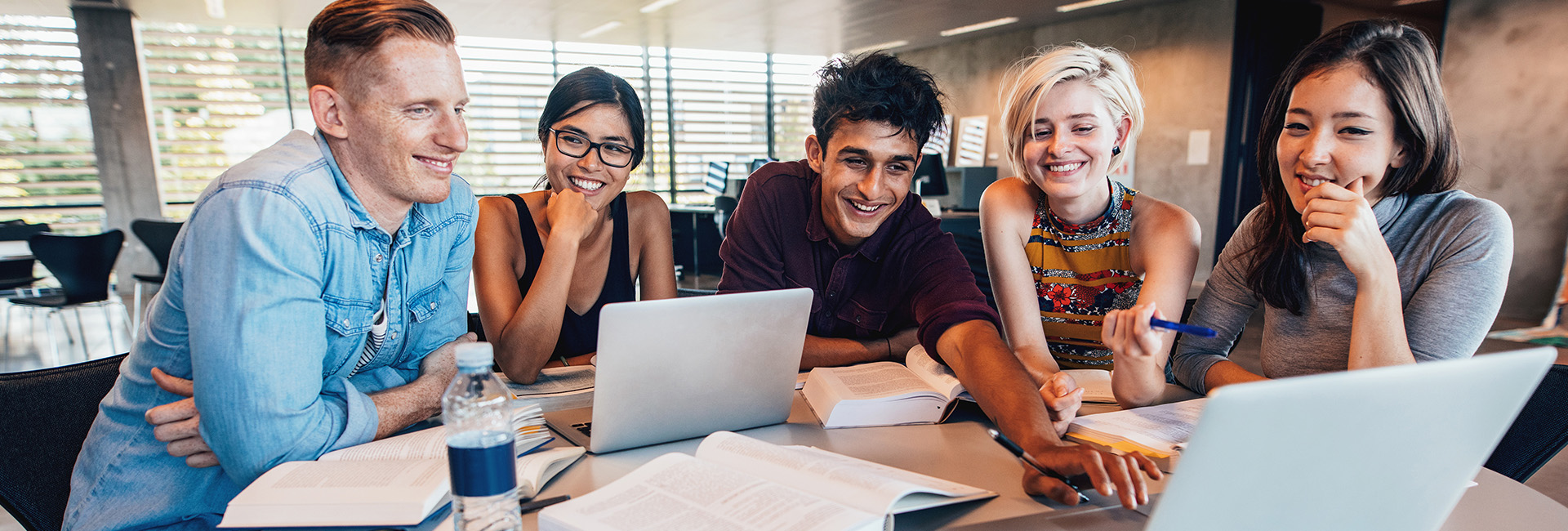 table of studying students