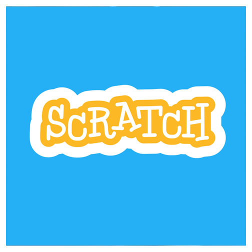 blue background with word scratch