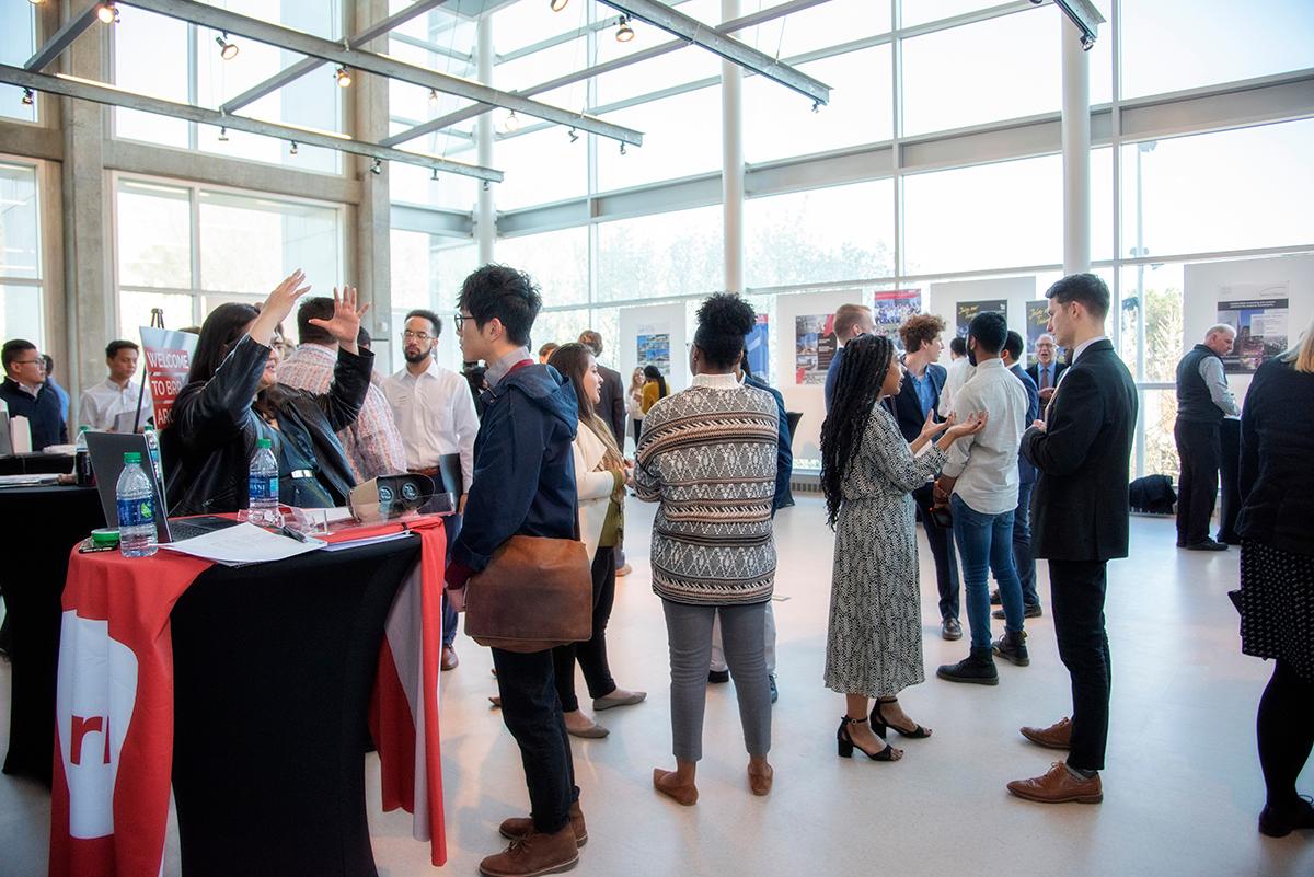  / Prospective employers are mingling with future employees. Department of Architecture at KSU Annual Firm Networking Fair.