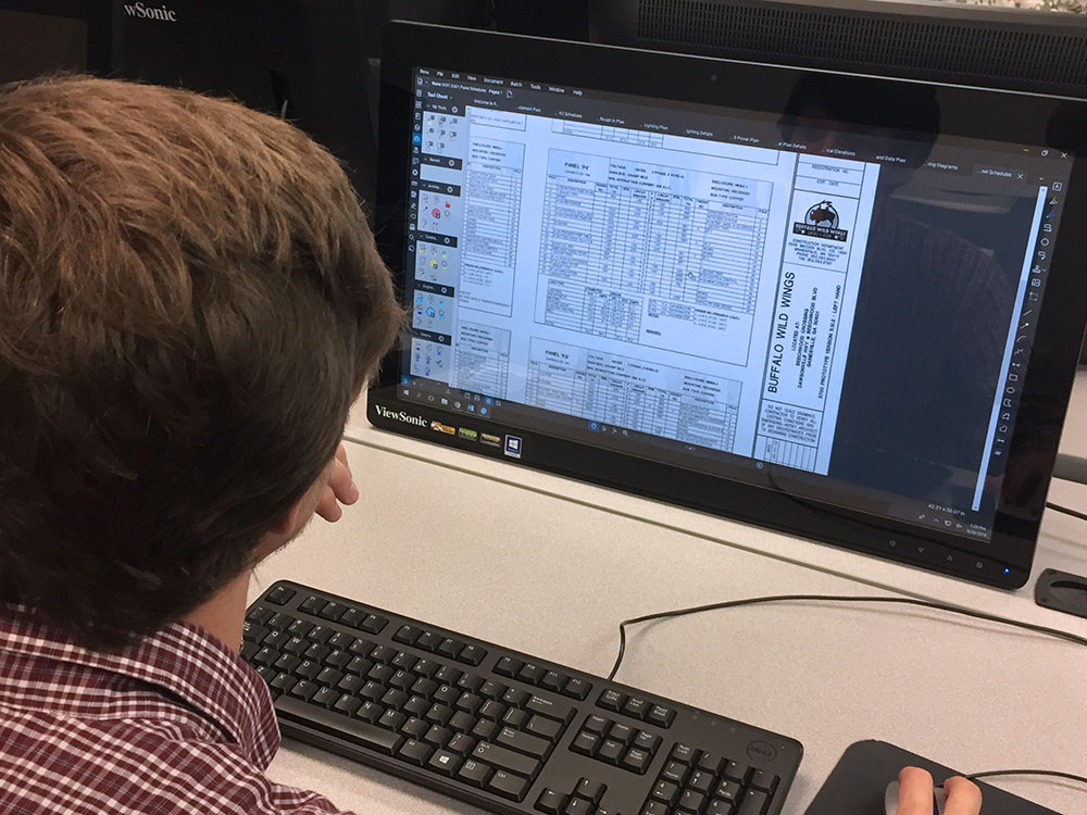 photo: Student works in Bluebeam software
