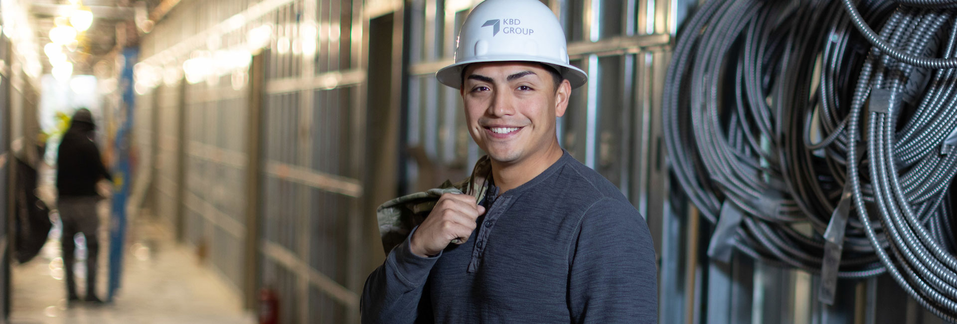 construction management student on construction job site